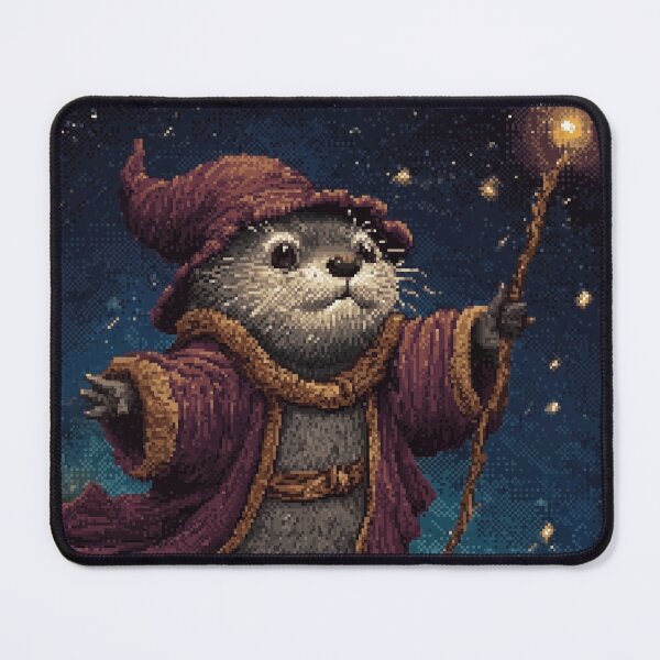 Item preview, Otter Wizard Pixel Art designed and sold by Kaos-Bit.