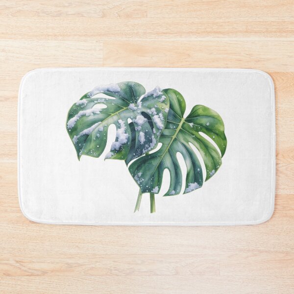 Item preview, Snowy Monstera Leaves Watercolor designed and sold by Litely.