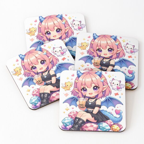 Item preview, Cute Demon Girl Bubble Tea Art designed and sold by Amr Siam.