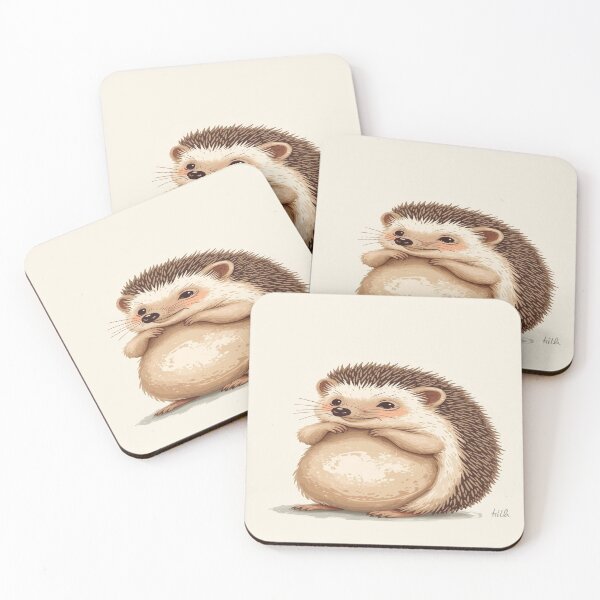 Item preview, Cute Illustrated Hedgehog in Soft Brown Tones designed and sold by mari0n980.