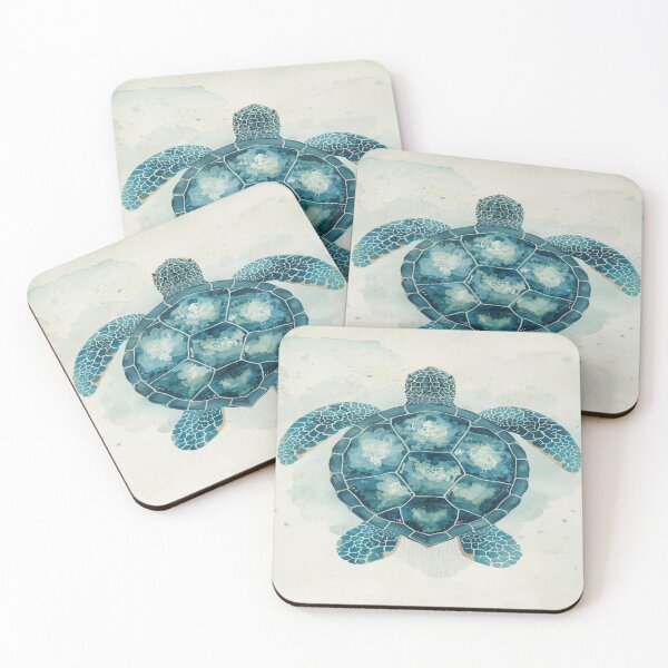 Item preview, Calm Illustrated Sea Turtle in Soft Blue-Green Colors designed and sold by mari0n980.
