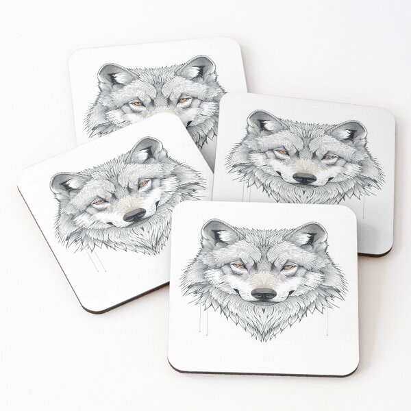 Item preview, Aesthetic Illustrated Wolf with Minimal Linework designed and sold by mari0n980.