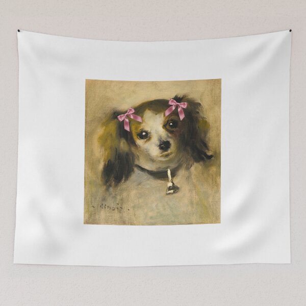 Item preview, Coquette Spaniel - Renoir Impressionist Dog Art Parody with Pink Bows designed and sold by Open Canvas.