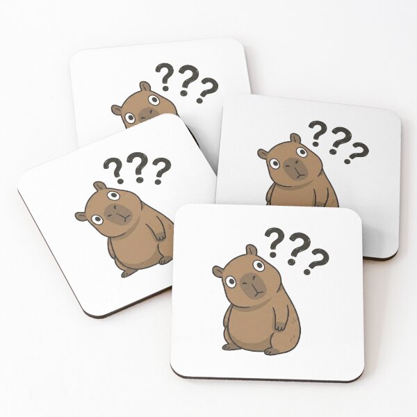 Item preview, Huh? Confused Capybara Doodle Cartoon designed and sold by ChillCapyStudio.