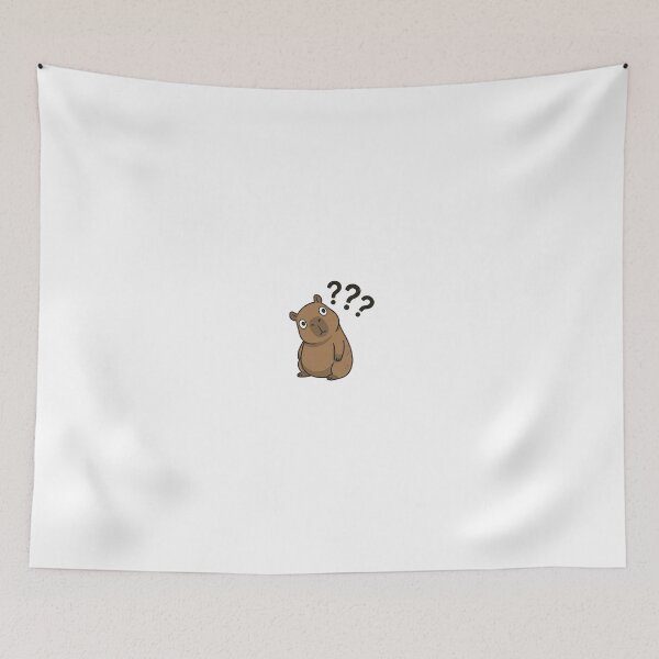 Item preview, Huh? Confused Capybara Doodle Cartoon designed and sold by ChillCapyStudio.
