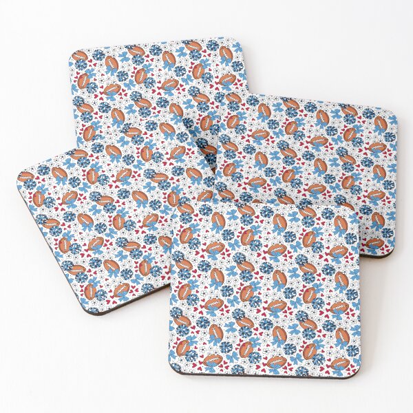 Item preview, Cheer Bows and Footballs Red Blue Navy designed and sold by KrisInStitches.