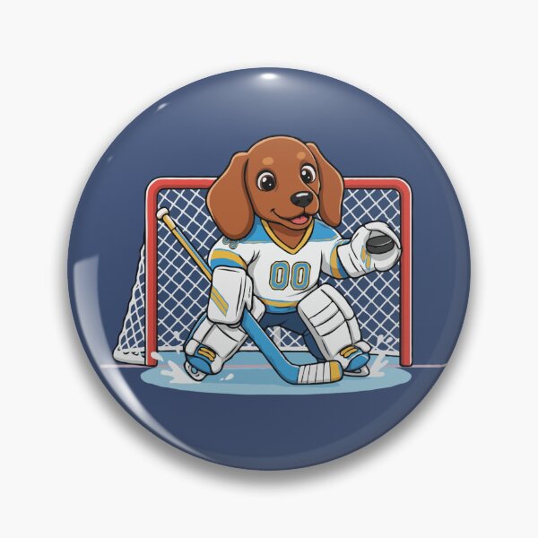Item preview, Cute Dachshund Ice Hockey Goalie Puppy - Happy Winter Puppy designed and sold by The Real Life Symphony.
