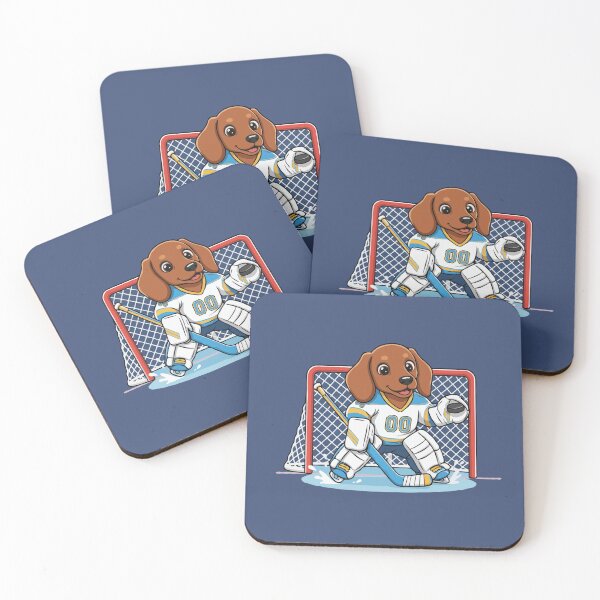 Item preview, Cute Dachshund Ice Hockey Goalie Puppy - Happy Winter Puppy designed and sold by The Real Life Symphony.