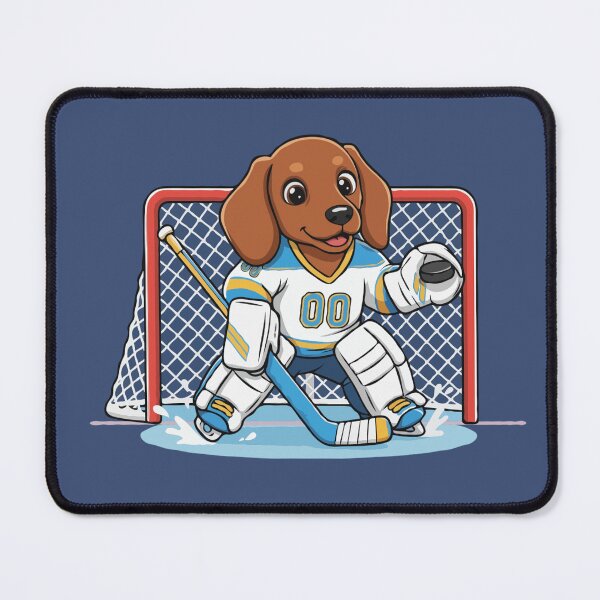 Item preview, Cute Dachshund Ice Hockey Goalie Puppy - Happy Winter Puppy designed and sold by The Real Life Symphony.