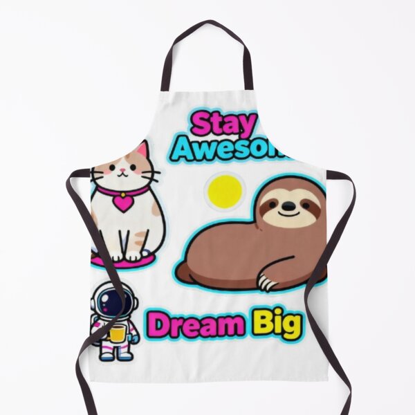 Item preview, Stay Awesome Dream Big – Cute Cat, Sloth & Astronaut Sticker Pack designed and sold by MiniPrintMagic.