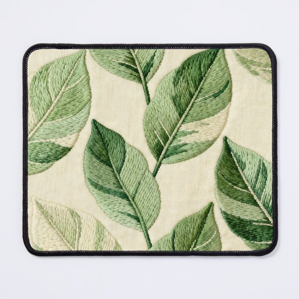 Item preview, A Embroidered Green Leaves Fabric Texture. designed and sold by Boundless PixelForge.