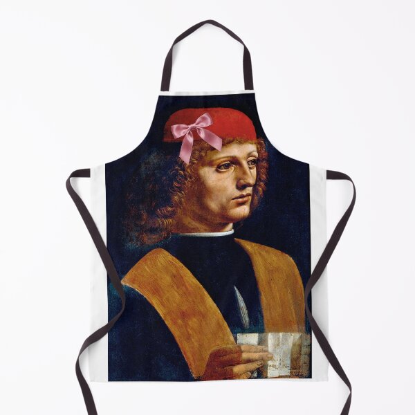 Item preview, Coquette Portrait of a Musician - Leonardo da Vinci Renaissance Art Parody with Pink Bow designed and sold by Open Canvas.