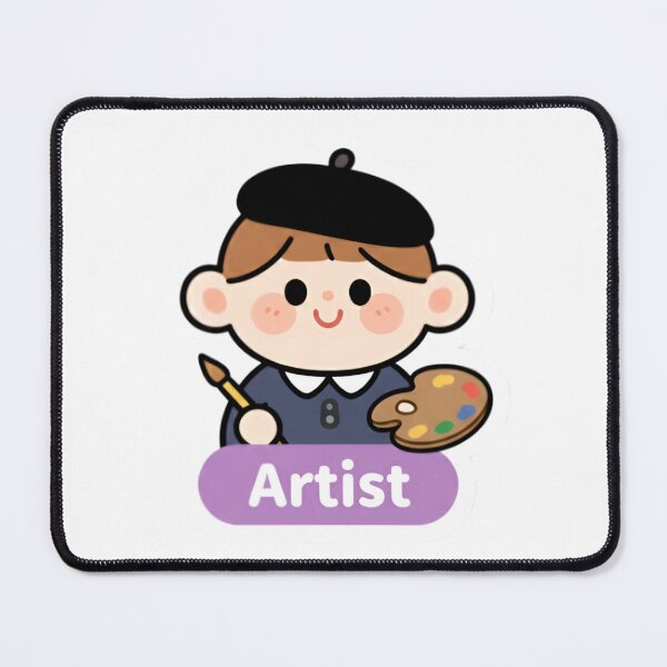 Item preview, Cute Kawaii Artist Character Illustration designed and sold by Bright Vibe Designs.