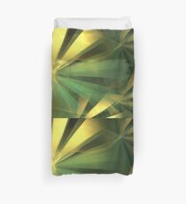 Emerald Gold Ribbons Duvet Cover