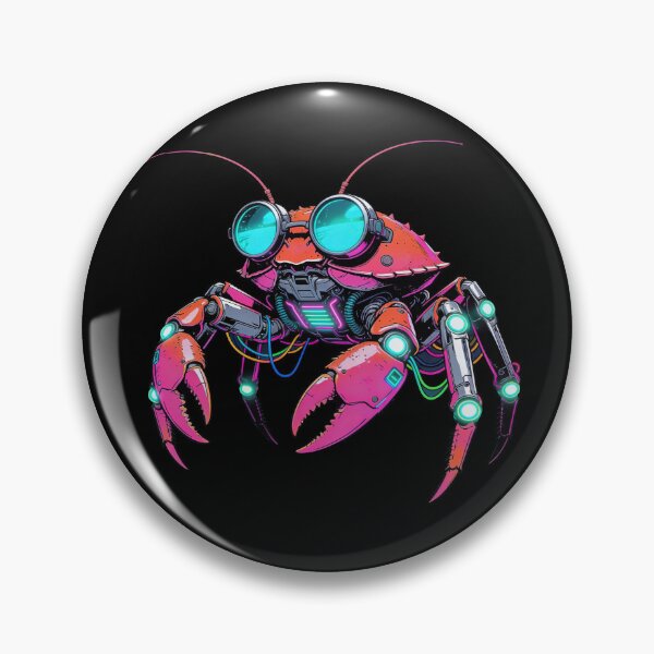 Item preview, Cyberpunk Mecha Crab with Neon Goggles designed and sold by SajQ.