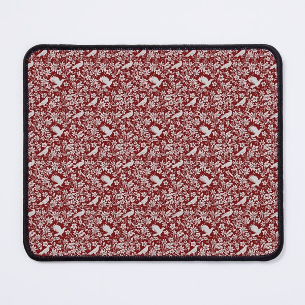 Item preview, Raven Silhouette Seamless Pattern – Monochrome Crow & Floral Red Design designed and sold by WildLakePatterns.