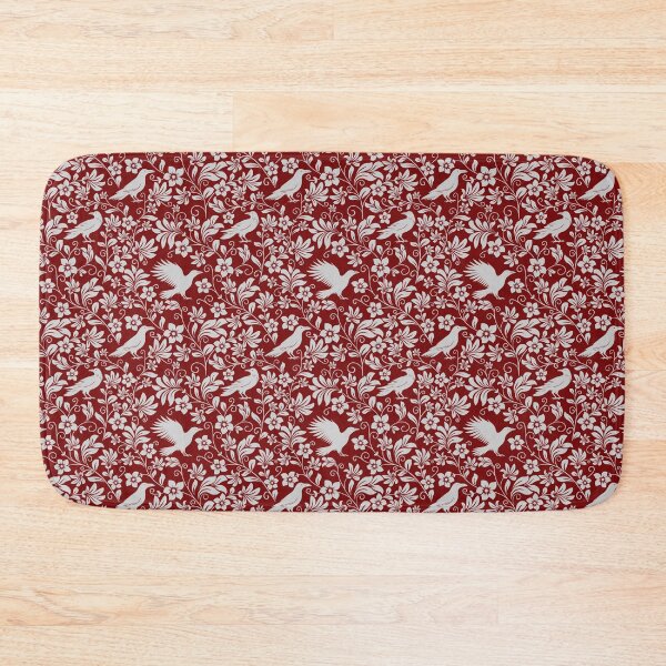 Item preview, Raven Silhouette Seamless Pattern – Monochrome Crow & Floral Red Design designed and sold by WildLakePatterns.