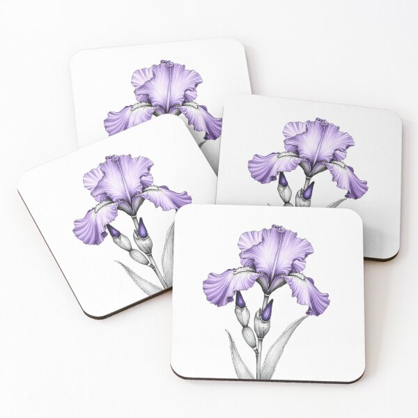Item preview, Boceto floral de lirios morados designed and sold by Petalandfur.