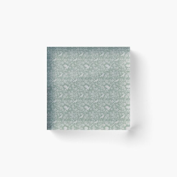Item preview, Raven Silhouette Seamless Pattern – Monochrome Crow & Floral Sage Green Design designed and sold by WildLakePatterns.