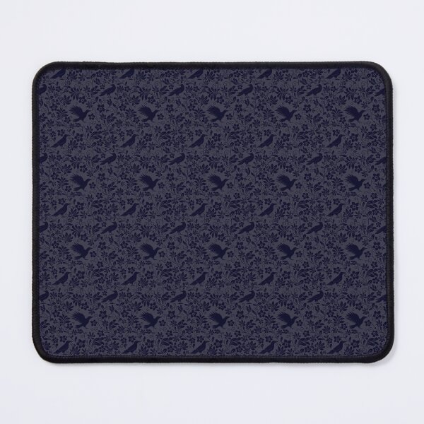 Item preview, Raven Silhouette Seamless Pattern – Monochrome Crow & Floral Dark Blue Design designed and sold by WildLakePatterns.