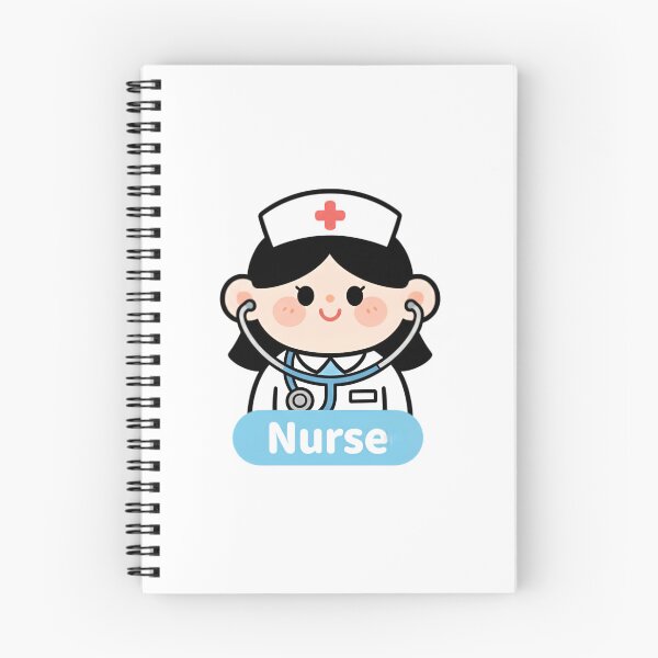 Item preview, Ilustración de dibujos animados de una linda enfermera sonriente designed and sold by Bright Vibe Designs.
