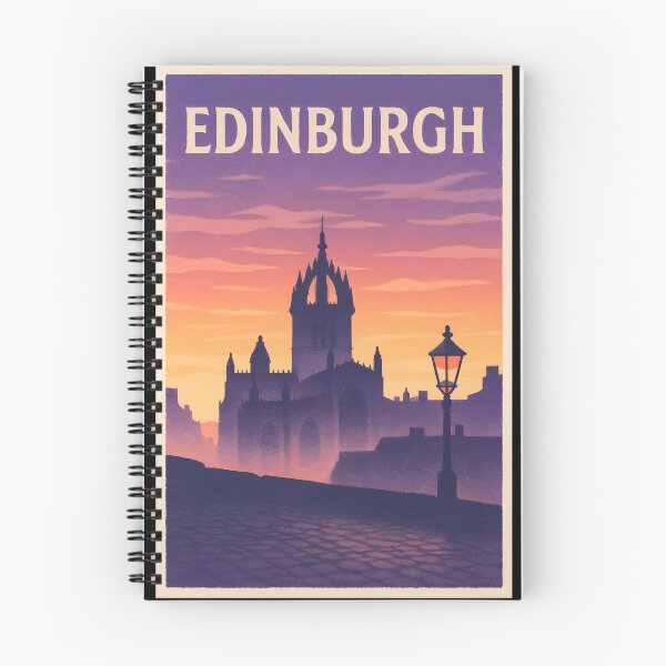 Item preview, Edinburgh Sunset Poster - Royal Mile Silhouette Medieval Gradient designed and sold by Cosmopolis.