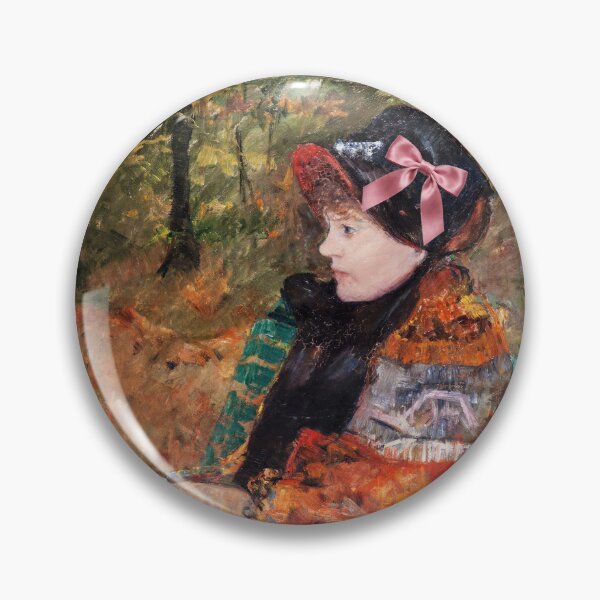 Item preview, Coquette Young Woman in the Garden - Manet Impressionist Art Parody with Pink Bow designed and sold by Open Canvas.