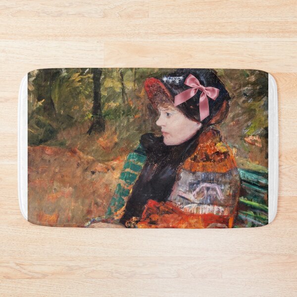 Item preview, Coquette Young Woman in the Garden - Manet Impressionist Art Parody with Pink Bow designed and sold by Open Canvas.