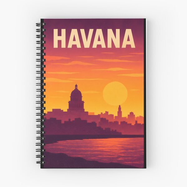 Item preview, Póster del atardecer en La Habana: silueta de El Capitolio con degradado vibrante designed and sold by Cosmopolis.