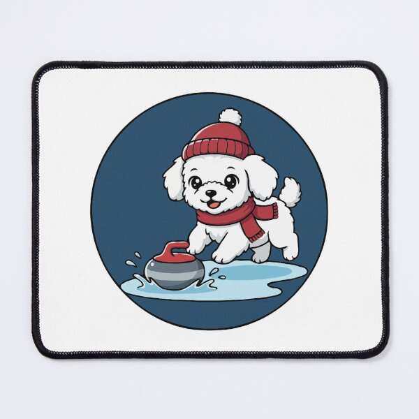 Item preview, Cute Teacup Poodle Curling Puppy - Happy Winter Puppy designed and sold by The Real Life Symphony.