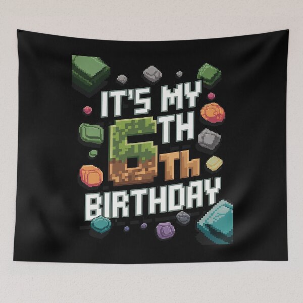 Item preview, Birthday Boy It's My 6th Birthday Video Game Pixel  designed and sold by MarryIsMonth.