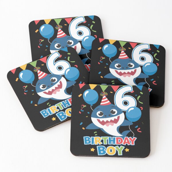 Item preview, Kids 6th Birthday Boy Shark Ocean Theme Party 6 Years Old For Boy  designed and sold by FadeOfThrone.