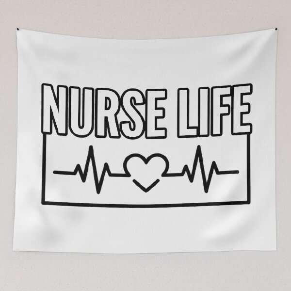 Item preview, Nurse Life Heartbeat Typography designed and sold by PixelHub1.
