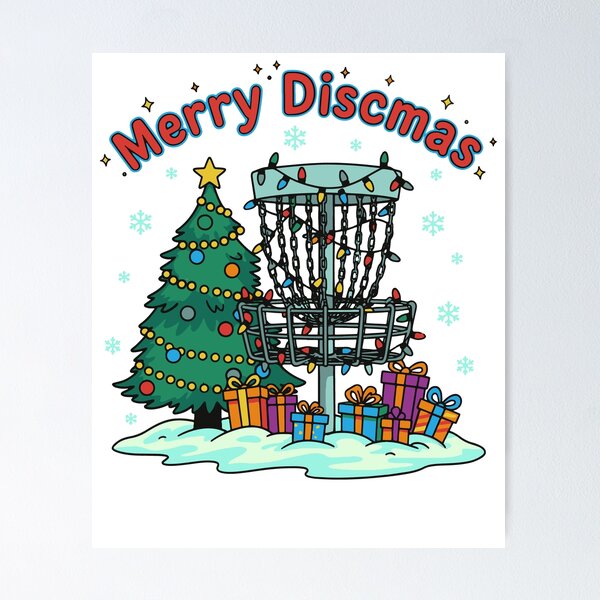 Item preview, Merry Discmas Disc Golf Basket Christmas Tree designed and sold by LuminOrb.