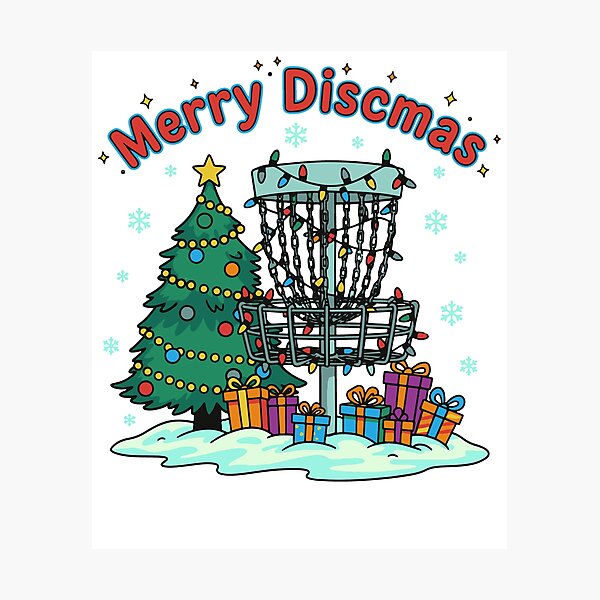 Item preview, Merry Discmas Disc Golf Basket Christmas Tree designed and sold by LuminOrb.