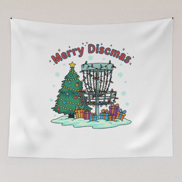 Item preview, Merry Discmas Disc Golf Basket Christmas Tree designed and sold by LuminOrb.