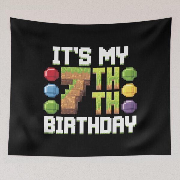 Item preview, Birthday Boy It's My 7th Birthday Video Game Pixel  designed and sold by MarryIsMonth.