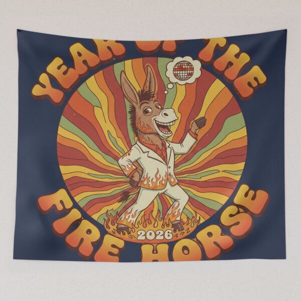 Item preview, Year of the Fire Horse 2026: Noble Steed Disco designed and sold by Prints & Pulse.