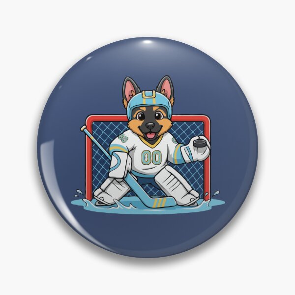 Item preview, Cute German Shepherd Ice Hockey Goalie Puppy - Happy Winter Puppy designed and sold by The Real Life Symphony.
