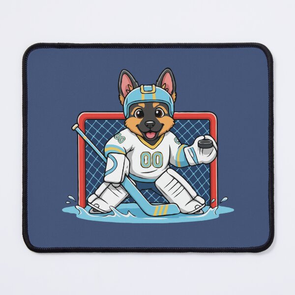 Item preview, Cute German Shepherd Ice Hockey Goalie Puppy - Happy Winter Puppy designed and sold by The Real Life Symphony.