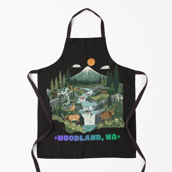Item preview, Escena natural de los bosques de Washington: ilustración de la vida silvestre del noroeste del Pacífico con la silueta del estado de Washington designed and sold by TitanRN.
