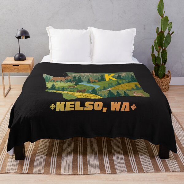 Item preview, Kelso Washington Nature Illustration - Pacific Northwest Wildlife Scene in WA State Shape designed and sold by TitanRN.