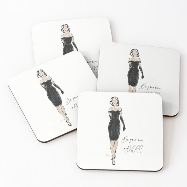 Item preview, be your own boss fashion illustration quote designed and sold by Carabeatrice.