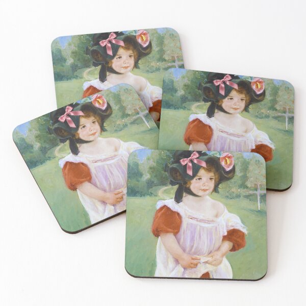 Item preview, Coquette Little Girl - Mary Cassatt Impressionist Art Parody with Pink Bow designed and sold by Open Canvas.