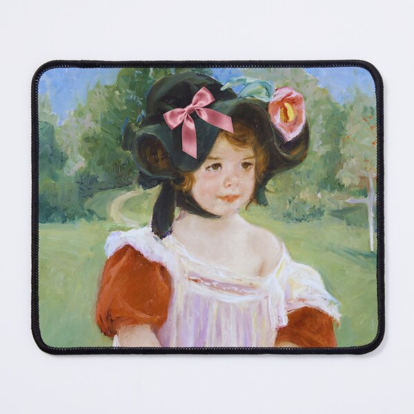 Item preview, Coquette Little Girl - Mary Cassatt Impressionist Art Parody with Pink Bow designed and sold by Open Canvas.