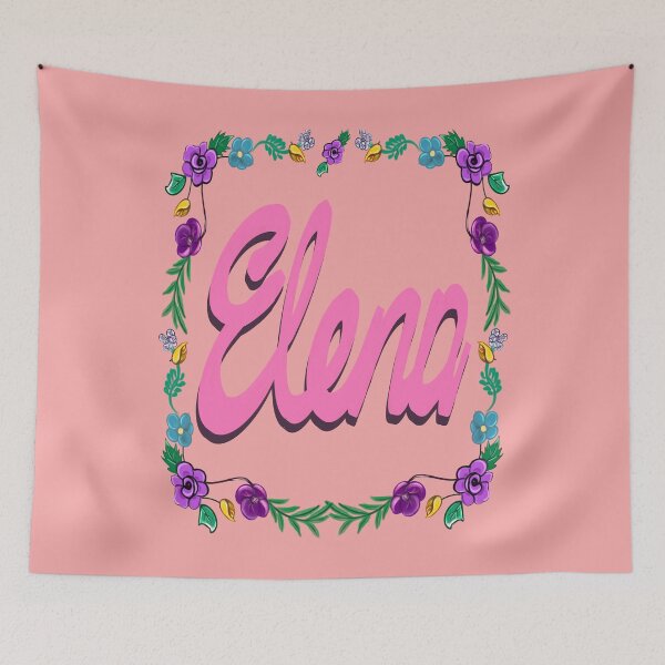 Item preview, Elena  personalised gifts Customised,personalized popular girls first name in pink with floral border designed and sold by Artonmytee.