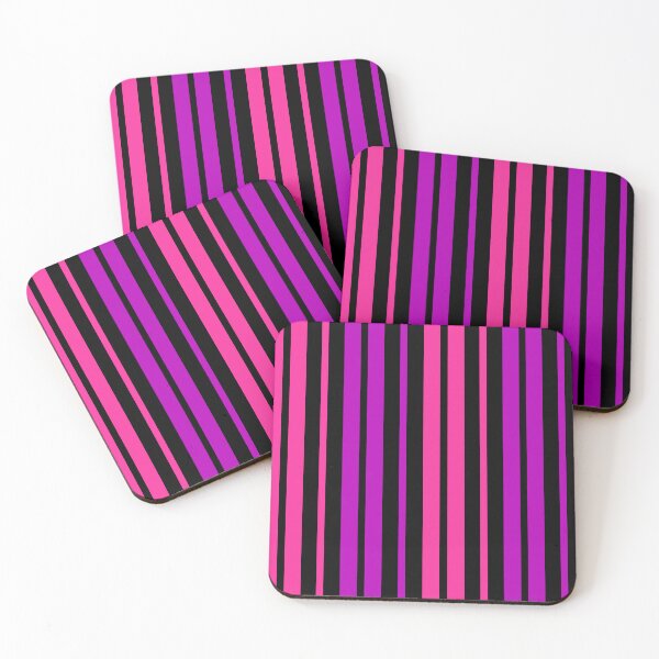 Item preview, Purple Pink Stripes On Black Pattern Design  designed and sold by PatternTitan.