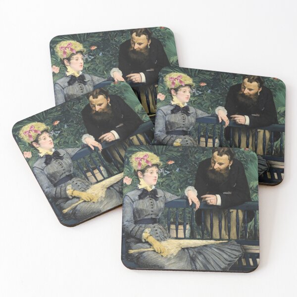 Item preview, Coquette In the Conservatory - Manet Impressionist Art Parody with Pink Bow designed and sold by Open Canvas.
