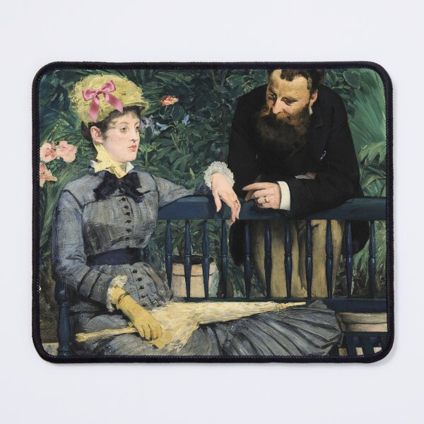 Item preview, Coquette In the Conservatory - Manet Impressionist Art Parody with Pink Bow designed and sold by Open Canvas.