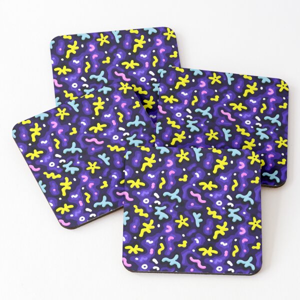 Item preview, Neon Memphis Chaos Shapes Pattern designed and sold by bubblegoth.